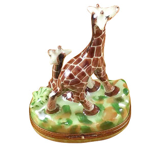Rochard "Giraffe with Baby" Limoges Box