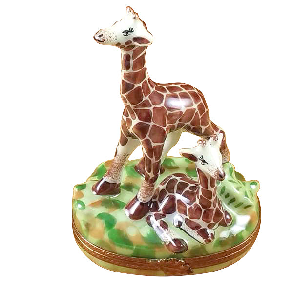 Load image into Gallery viewer, Rochard &quot;Giraffe with Baby&quot; Limoges Box
