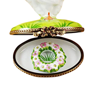 Rochard "Goose with Spring and Christmas Wreaths" Limoges Box