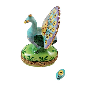 Rochard "Peacock with Feather" Limoges Box