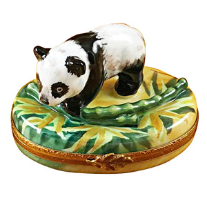 Rochard "Panda with Bamboo" Limoges Box