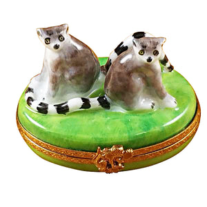 Rochard "Lemur Monkeys" Limoges Box