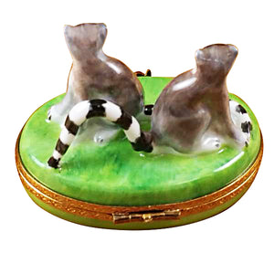 Rochard "Lemur Monkeys" Limoges Box