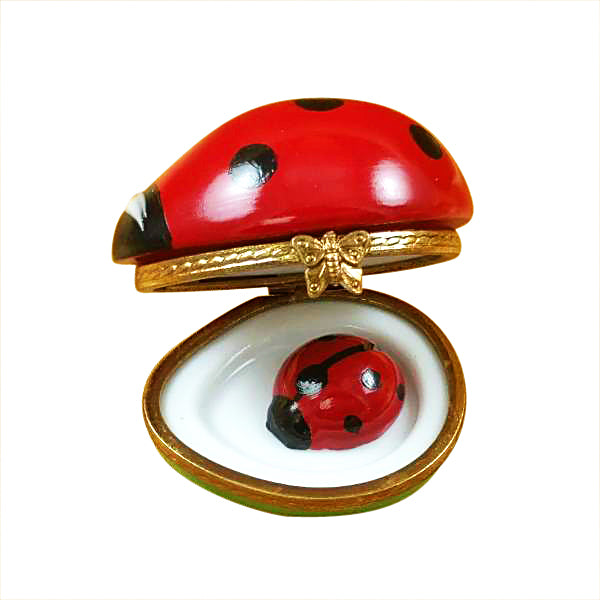 Load image into Gallery viewer, Rochard &quot;Ladybug with Baby&quot; Limoges Box
