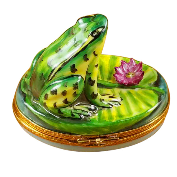 Load image into Gallery viewer, Rochard &quot;Frog on Lily Pad&quot; Limoges Box
