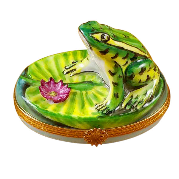 Load image into Gallery viewer, Rochard &quot;Frog on Lily Pad&quot; Limoges Box
