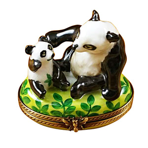 Rochard "Panda and Cub" Limoges Box