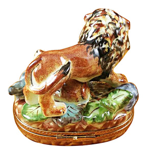 Rochard "Lion with Baby" Limoges Box