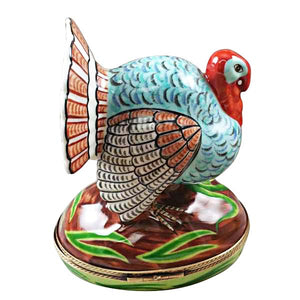 Rochard "Large Turkey with Removable Ear of Corn" Limoges Box