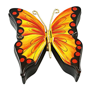 Rochard "Double Hinged Monarch Butterfly" Limoges Box