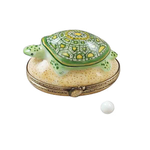 Rochard "Turtle on Sand with Removable Egg" Limoges Box