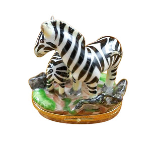Rochard "Zebra with Baby" Limoges Box
