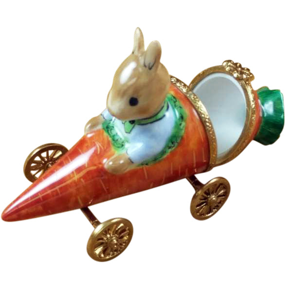 Load image into Gallery viewer, Rochard &quot;Rabbit in Carrot Car&quot; Limoges Box
