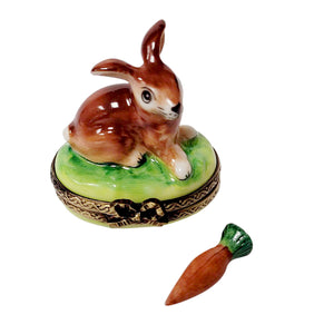 Rochard "Small Bunny with Removable Carrot" Limoges Box