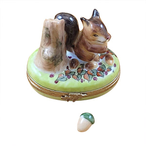 Rochard "Squirrel with Acorn" Limoges Box