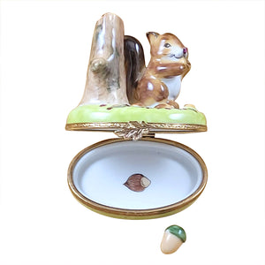 Rochard "Squirrel with Acorn" Limoges Box