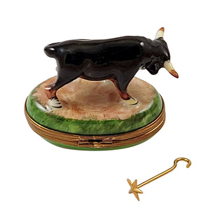 Rochard "Bull with Branding Iron" Limoges Box