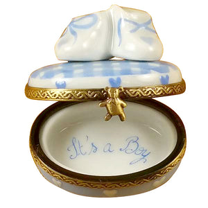 Rochard "Oval - It's a Boy with Shoes" Limoges Box