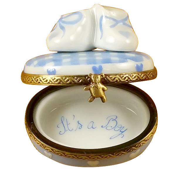 Load image into Gallery viewer, Rochard &quot;Oval - It&#39;s a Boy with Shoes&quot; Limoges Box
