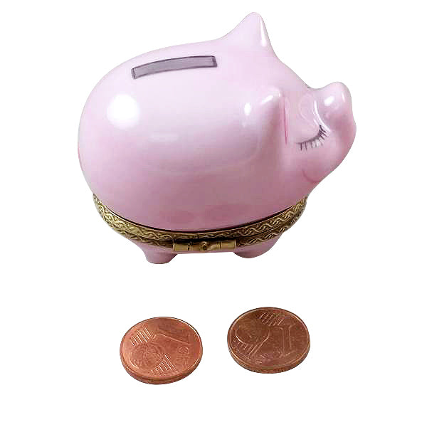 Load image into Gallery viewer, Rochard &quot;Piggy Bank with Slot and Removable Coin&quot; Limoges Box
