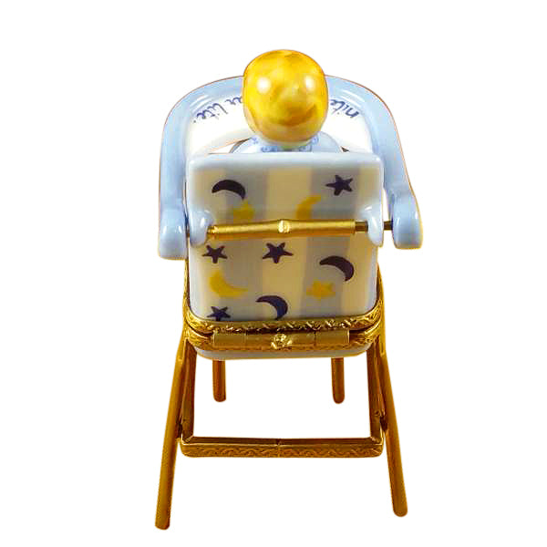 Load image into Gallery viewer, Rochard &quot;Baby High Chair Blue&quot; Limoges Box
