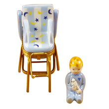 Load image into Gallery viewer, Rochard &quot;Baby High Chair Blue&quot; Limoges Box