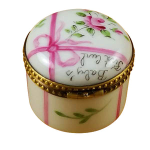Rochard "Round Pink First Curl" Limoges Box