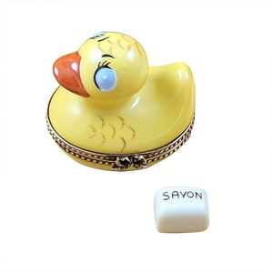 Rochard "Rubber Duck with Yellow Soap" Limoges Box