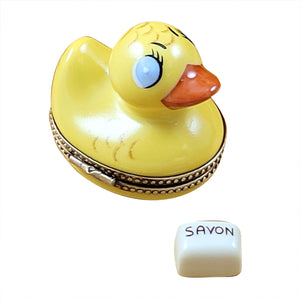 Rochard "Rubber Duck with Yellow Soap" Limoges Box