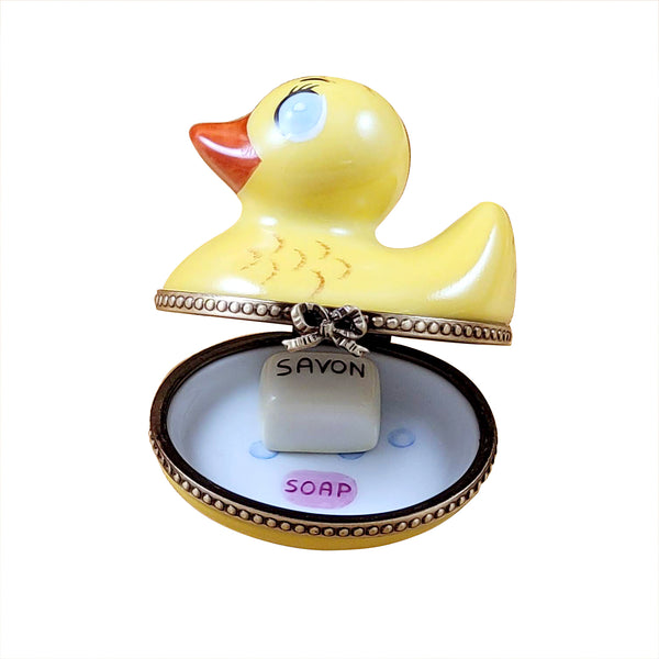 Load image into Gallery viewer, Rochard &quot;Rubber Duck with Yellow Soap&quot; Limoges Box
