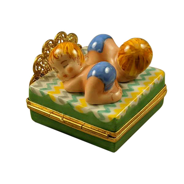 Load image into Gallery viewer, Rochard &quot;Twin Boys on Bed&quot; Limoges Box
