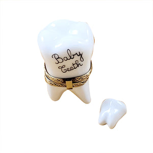 Rochard "Large White Baby Tooth with Removable Tooth" Limoges Box