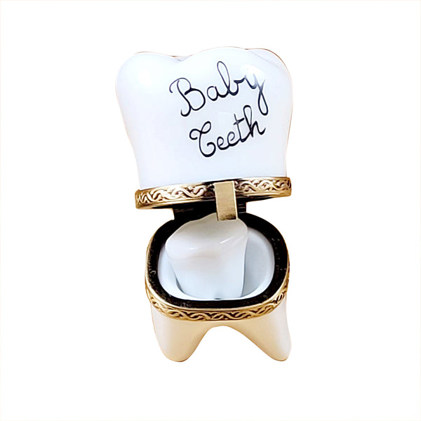Load image into Gallery viewer, Rochard &quot;Large White Baby Tooth with Removable Tooth&quot; Limoges Box

