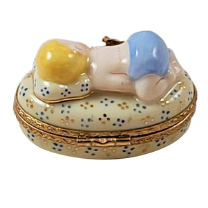 Rochard "Blue Baby Sleeping" Limoges Box