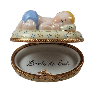 Rochard "Blue Baby Sleeping" Limoges Box