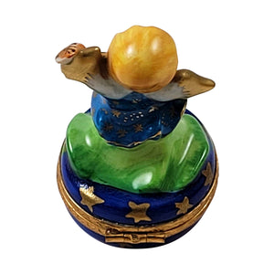 Angel on Blue Base with Lyre Limoges Box
