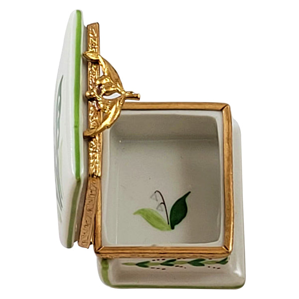 Load image into Gallery viewer, Lily of the Valley with Ladybugs Book Limoges Box
