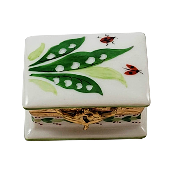 Load image into Gallery viewer, Lily of the Valley with Ladybugs Book Limoges Box
