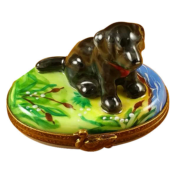 Load image into Gallery viewer, Rochard &quot;Black Labrador&quot; Limoges Box
