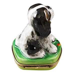 Rochard "Tri Color King Charles Spaniel" Limoges Box