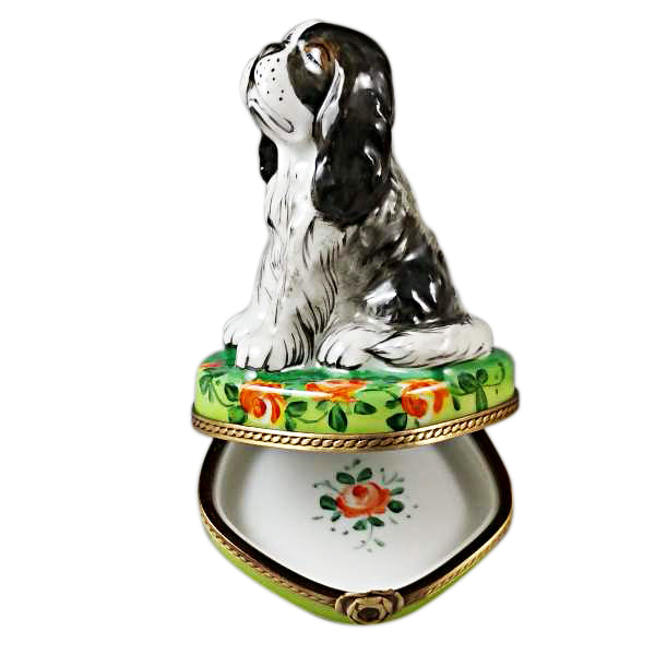 Load image into Gallery viewer, Rochard "Tri Color King Charles Spaniel" Limoges Box
