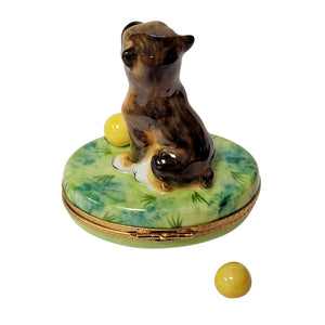 Rochard "Boxer on Grass with Removable Ball" Limoges Box