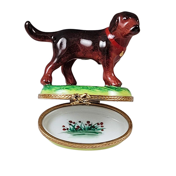 Load image into Gallery viewer, Rochard &quot;Chocolate Labrador Standing&quot; Limoges Box
