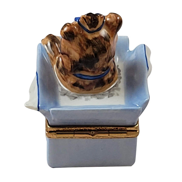 Load image into Gallery viewer, Rochard &quot;Dog In Present&quot; Limoges Box
