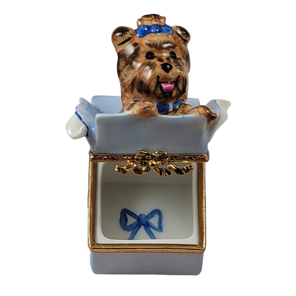 Load image into Gallery viewer, Rochard &quot;Dog In Present&quot; Limoges Box
