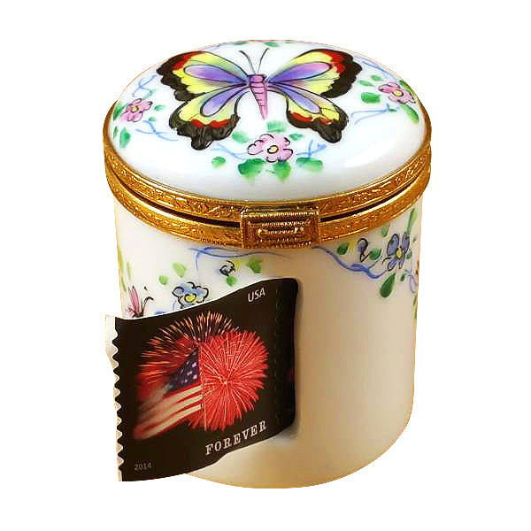Load image into Gallery viewer, Rochard &quot;Butterfly Stamp Holder&quot; Limoges Box
