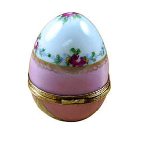 Rochard "Pink Egg with Flowers" Limoges Box