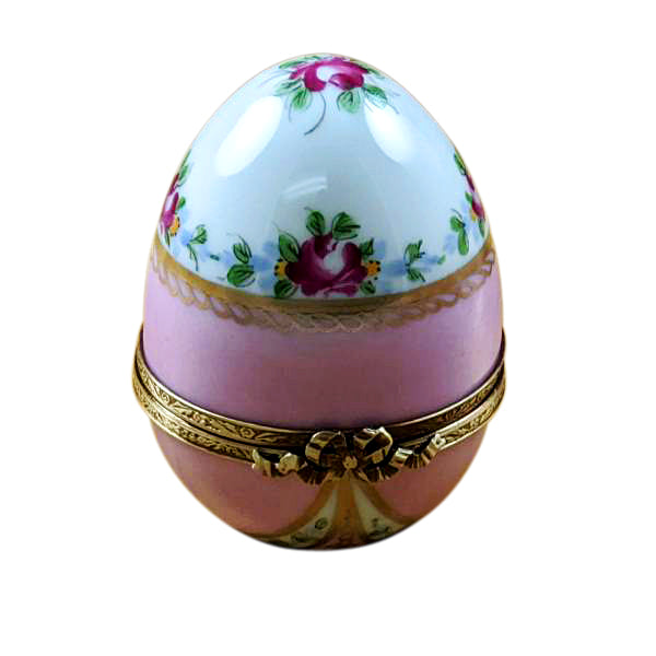Load image into Gallery viewer, Rochard &quot;Pink Egg with Flowers&quot; Limoges Box
