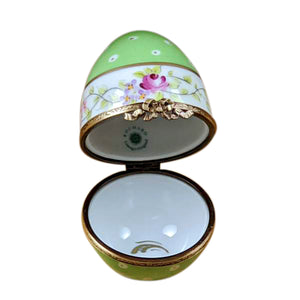 Rochard "Green Egg with Flowers" Limoges Box
