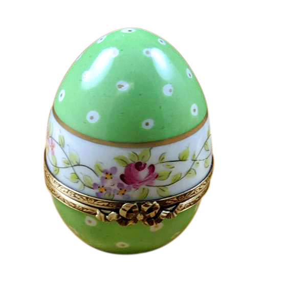 Load image into Gallery viewer, Rochard &quot;Green Egg with Flowers&quot; Limoges Box
